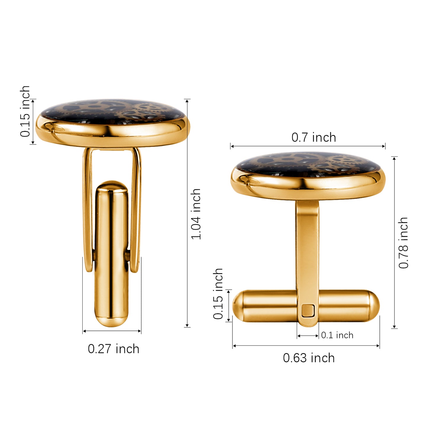 Gold Steampunk Mens Cufflinks