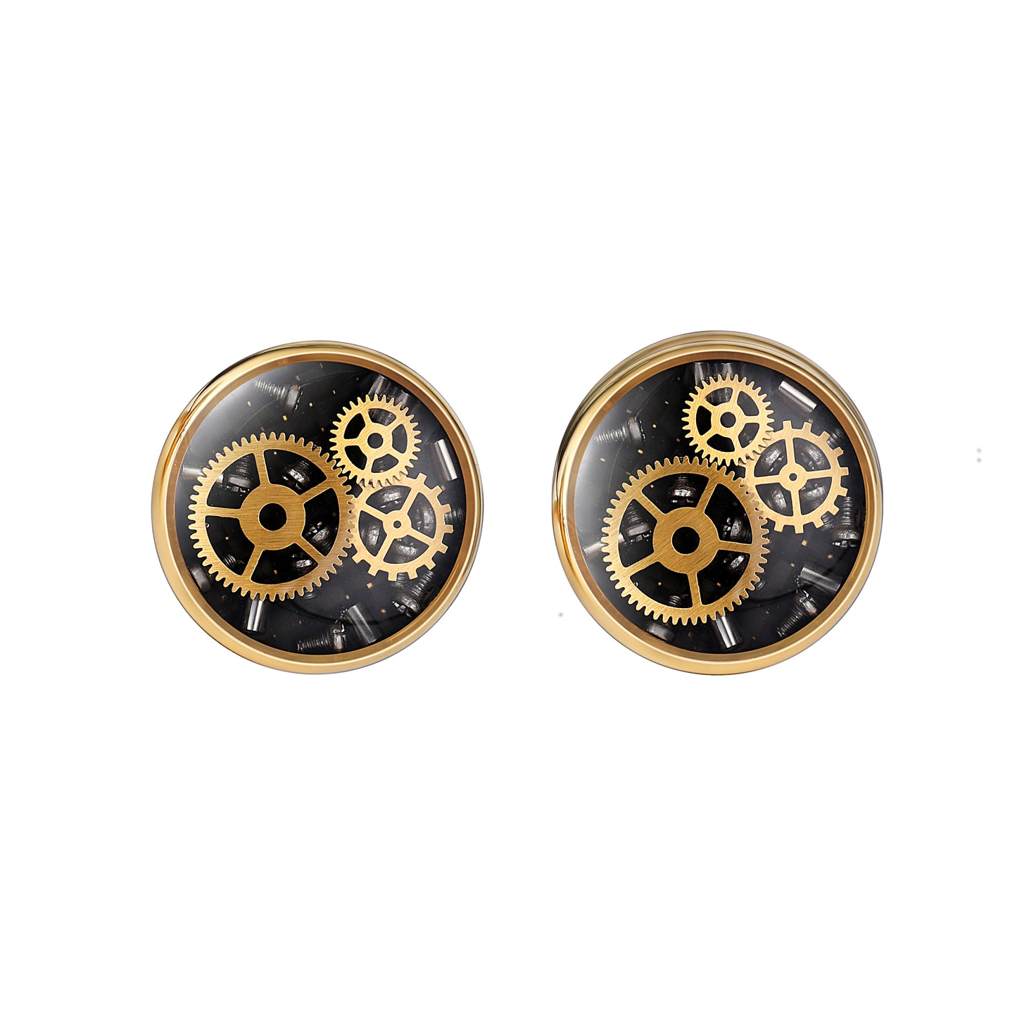 Gold Steampunk Mens Cufflinks