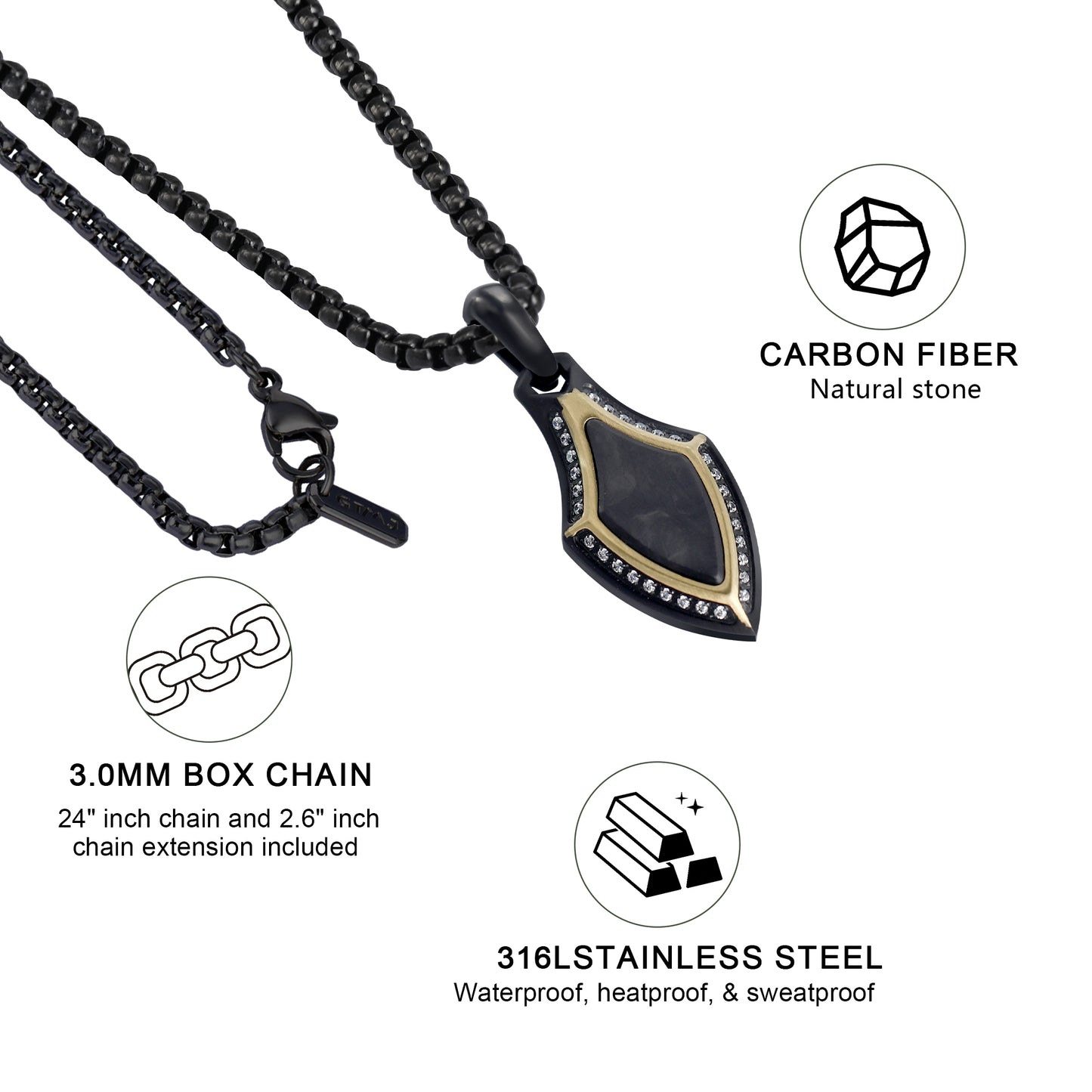 Armory Gothic Amulet Shield Pendant Necklace