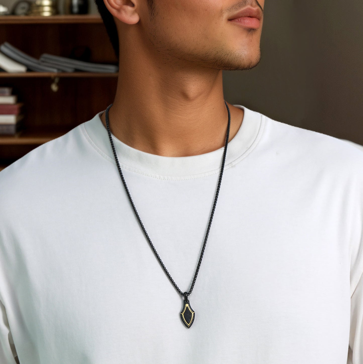 Armory Gothic Amulet Shield Pendant Necklace