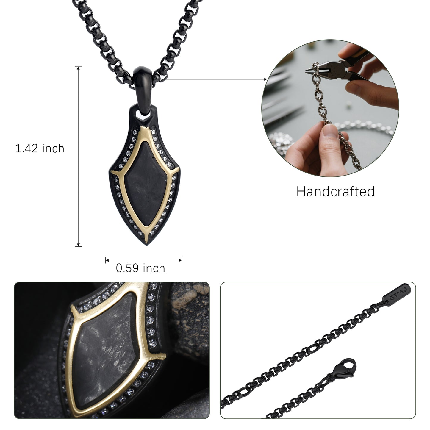 Armory Gothic Amulet Shield Pendant Necklace
