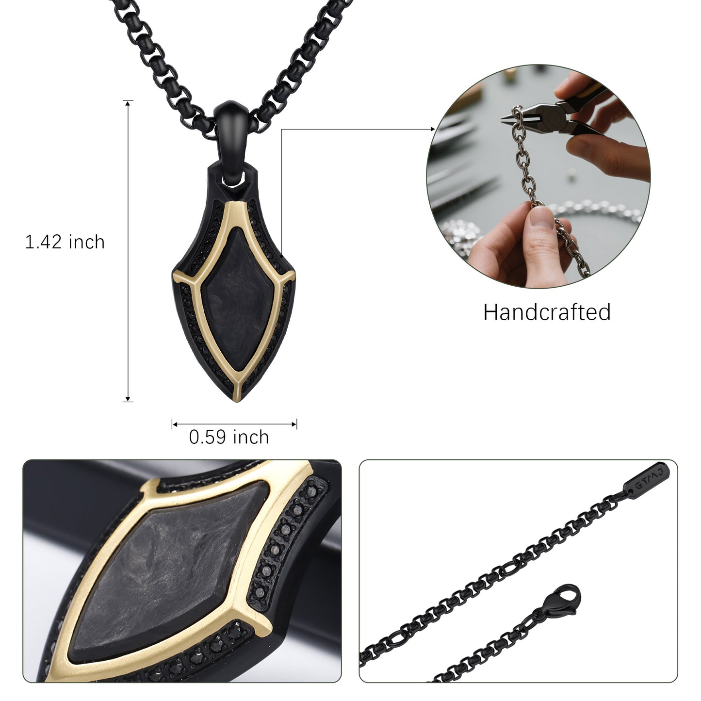 Armory Gothic Amulet Shield Pendant Necklace