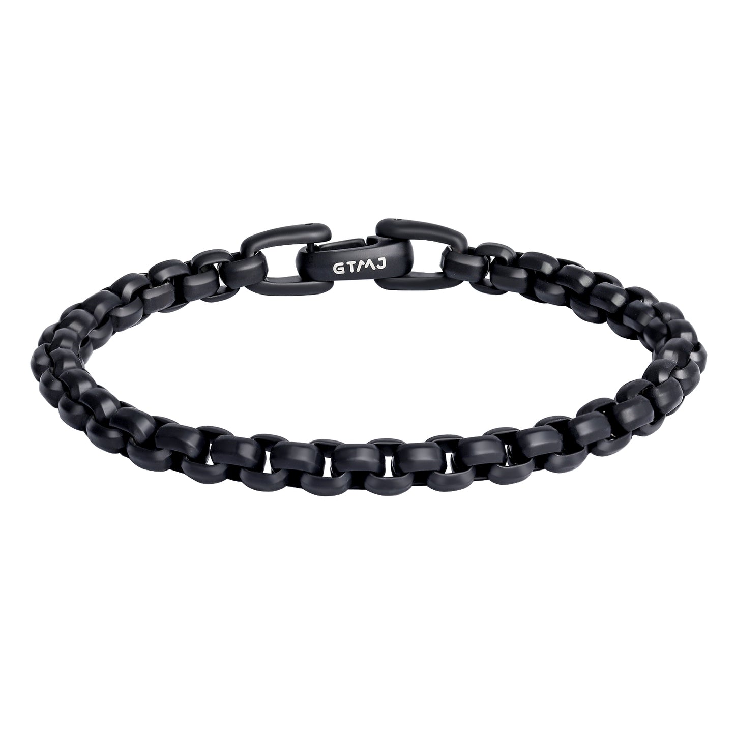 Matte Finish Black IP Stainless Steel Bold Box Chain Bracelet