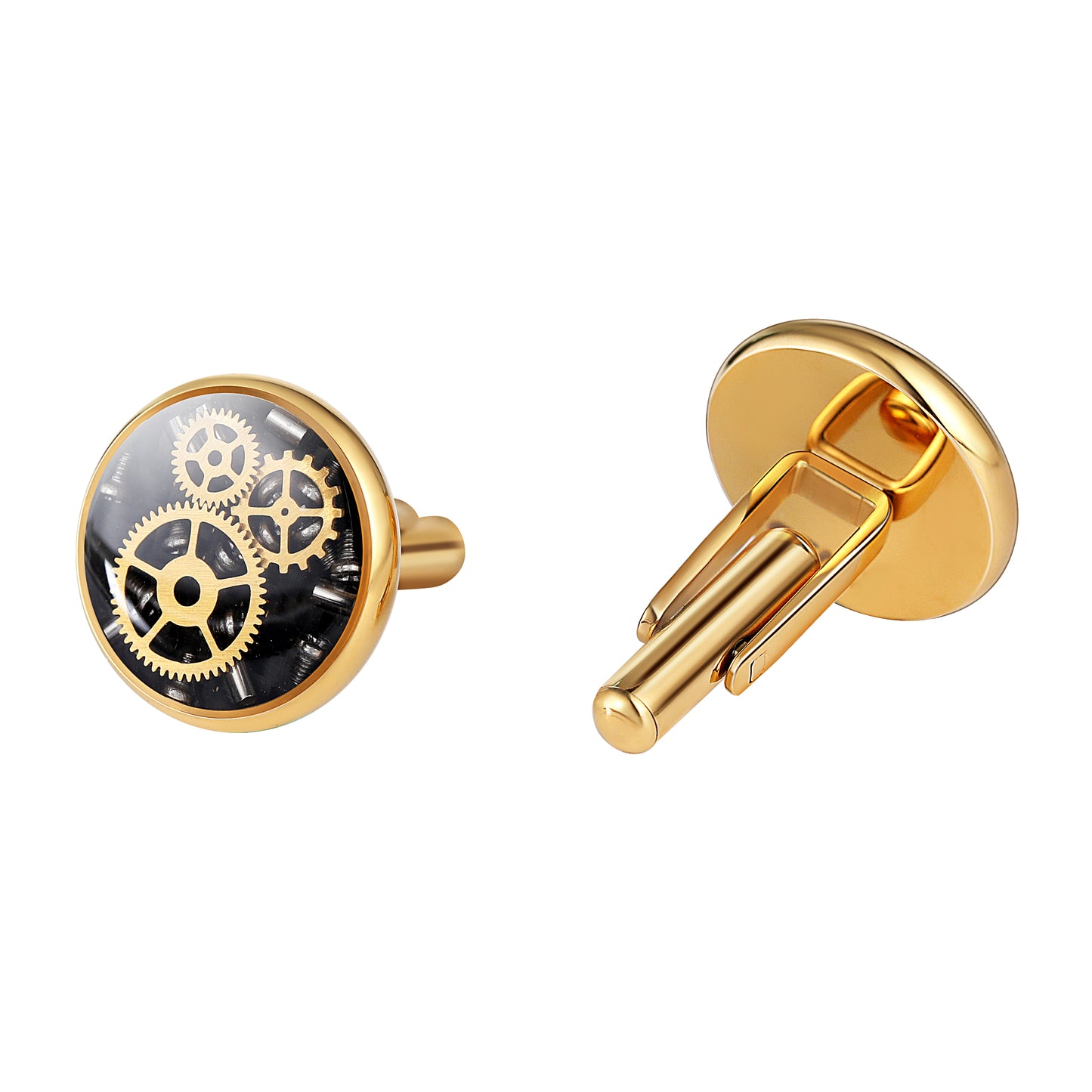 Gold Steampunk Mens Cufflinks