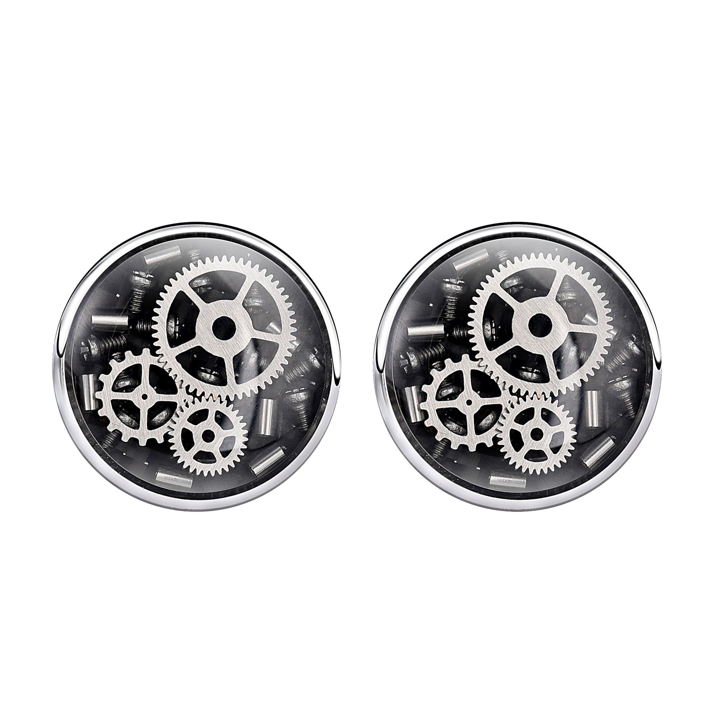 Sliver Steampunk Mens Cufflinks