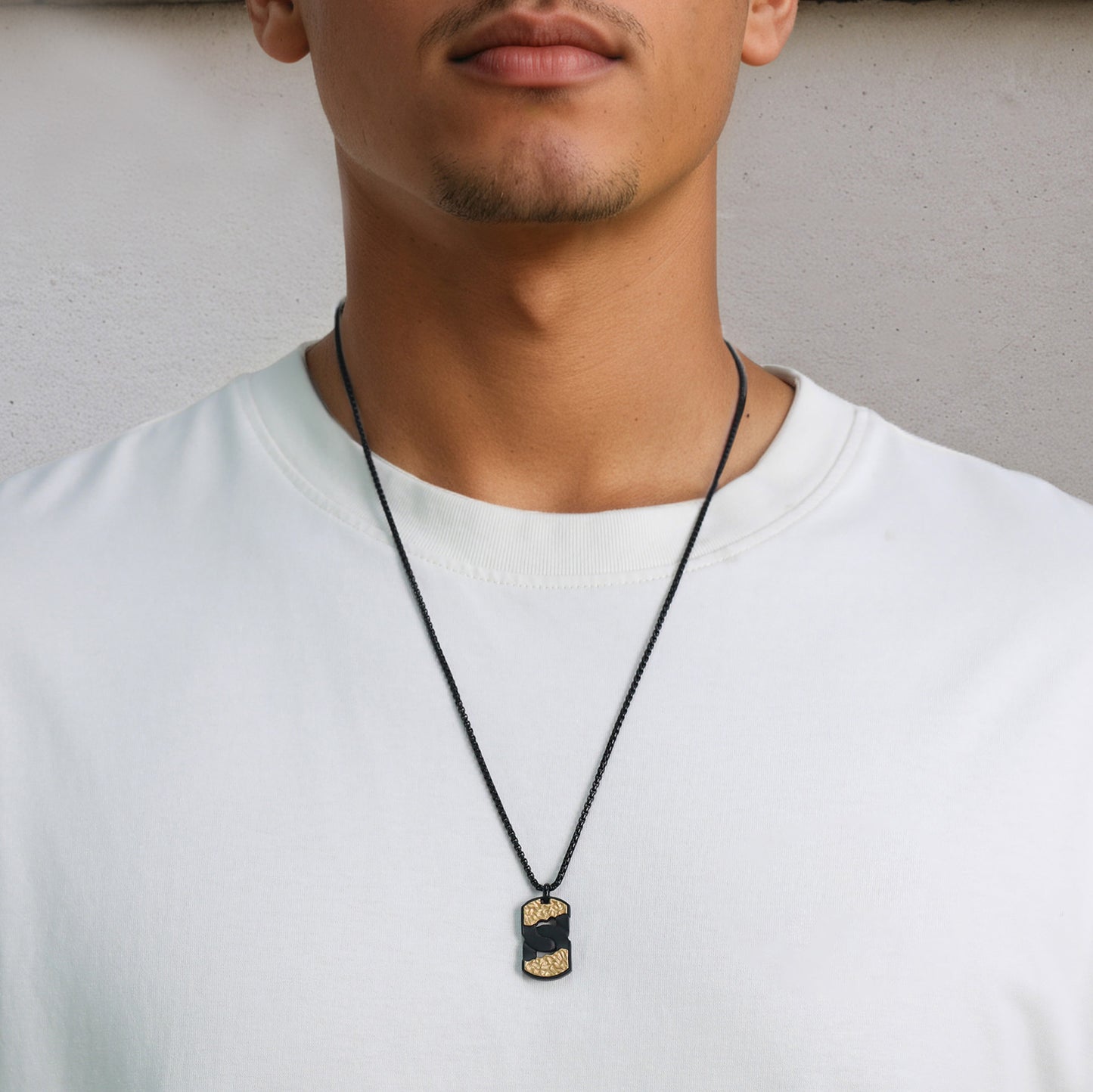 Classic Chain Dog Tag Pendant Necklace