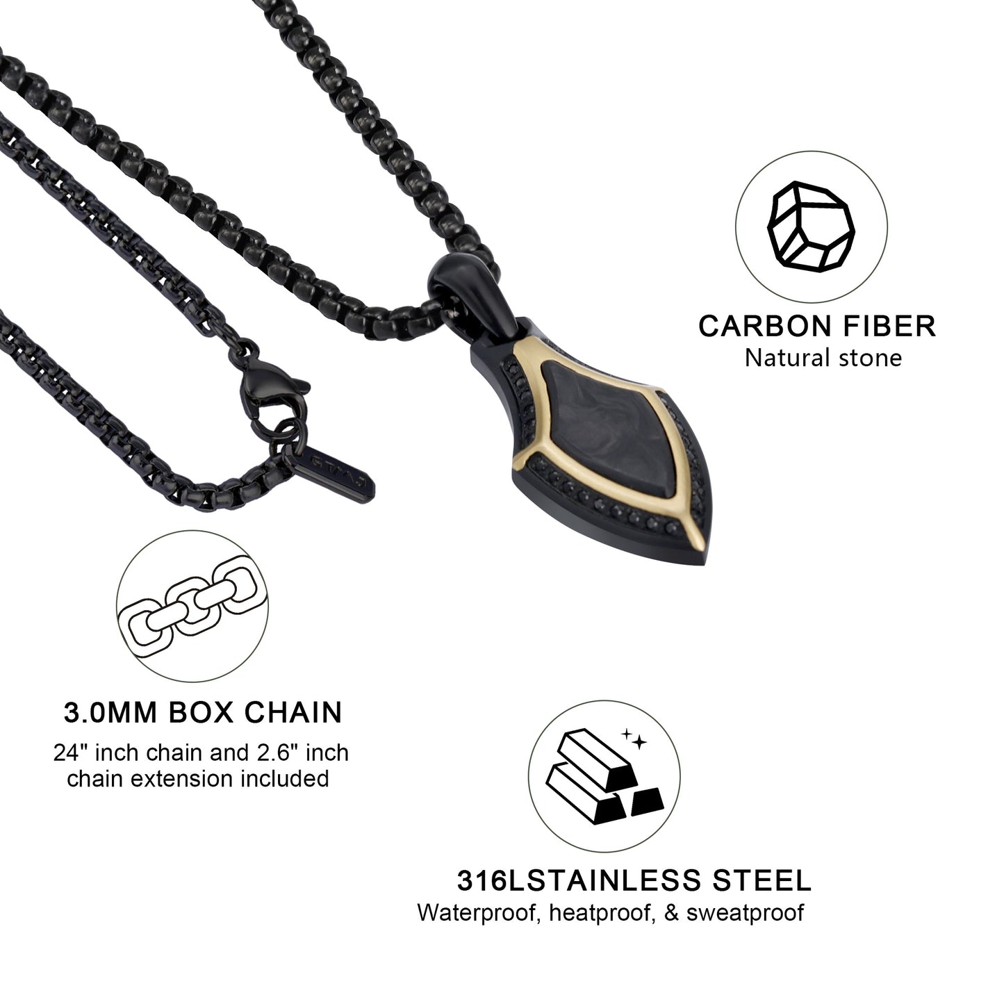 Armory Gothic Amulet Shield Pendant Necklace