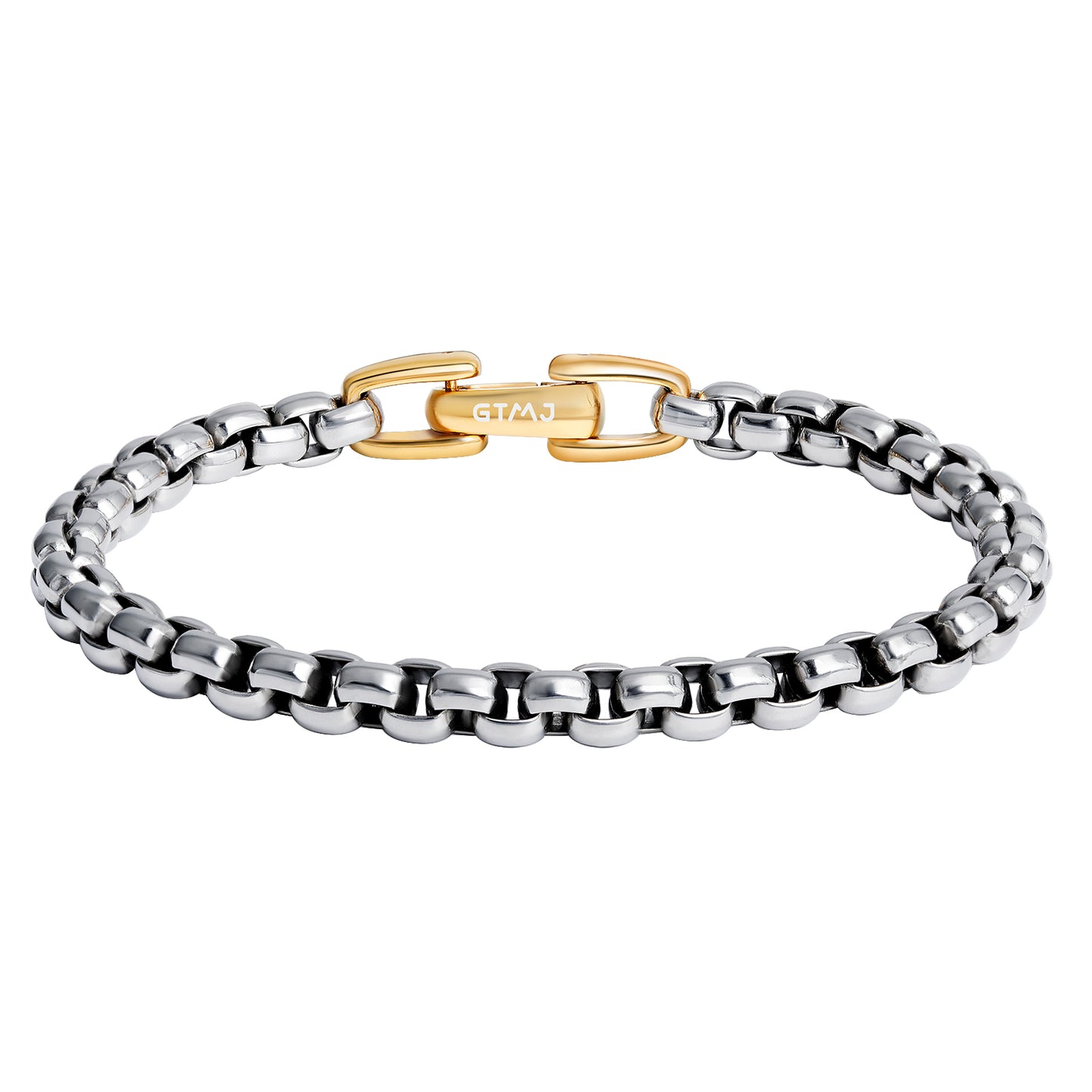 Two Tone Gold 316L Stainless Steel Bold Box Chain Bracelet